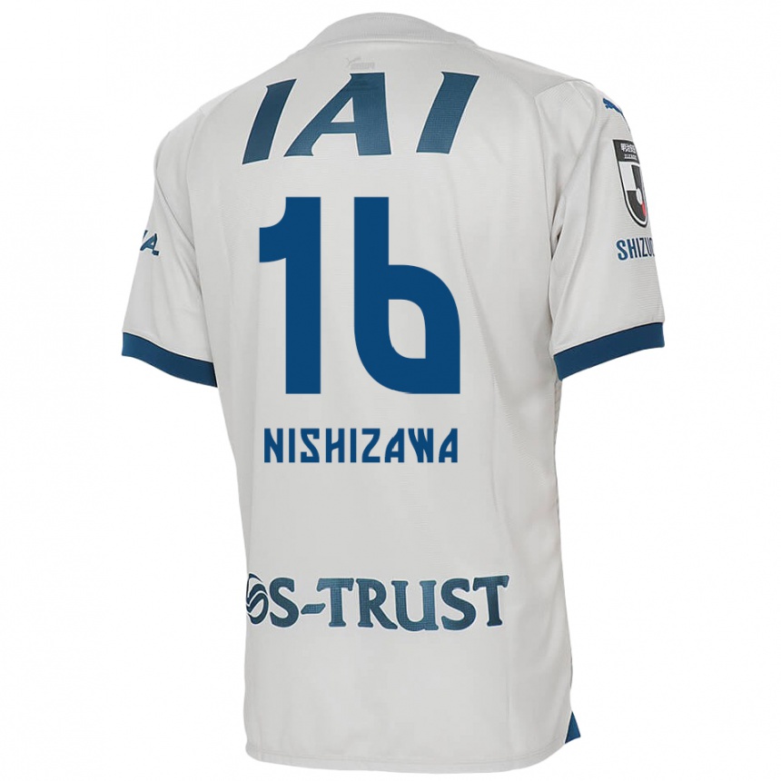 Hombre Fútbol Camiseta Kenta Nishizawa #16 Blanco Azul 2ª Equipación 2024/25 Argentina