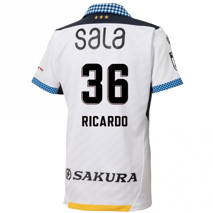 Hombre Fútbol Camiseta Ricardo Graça #36 Blanco Negro 2ª Equipación 2024/25 Argentina