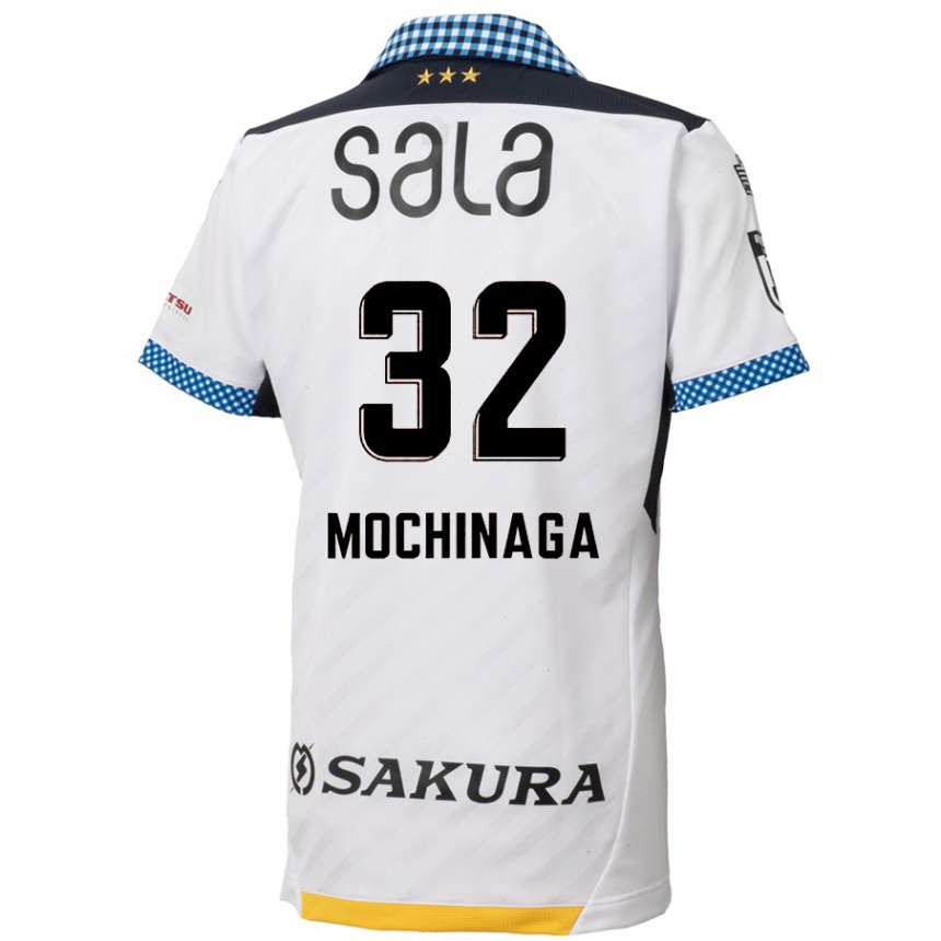 Hombre Fútbol Camiseta Aiga Mochinaga #32 Blanco Negro 2ª Equipación 2024/25 Argentina