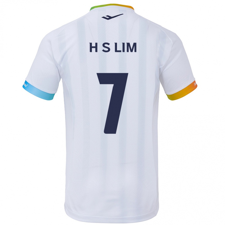 Hombre Fútbol Camiseta Sang-Hyub Lim #7 Blanco Azul 2ª Equipación 2024/25 Argentina