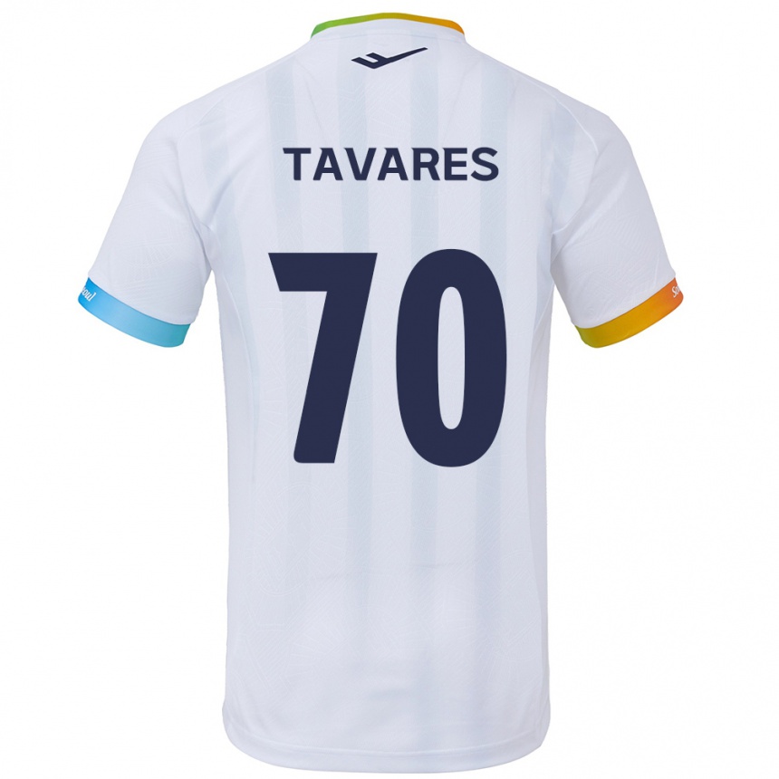 Hombre Fútbol Camiseta Ronaldo Tavares #70 Blanco Azul 2ª Equipación 2024/25 Argentina