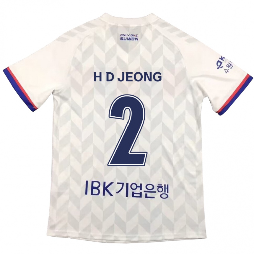 Hombre Fútbol Camiseta Dong-Ho Jeong #2 Blanco Azul 2ª Equipación 2024/25 Argentina