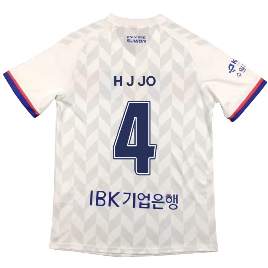 Hombre Fútbol Camiseta Jun-Hyun Jo #4 Blanco Azul 2ª Equipación 2024/25 Argentina