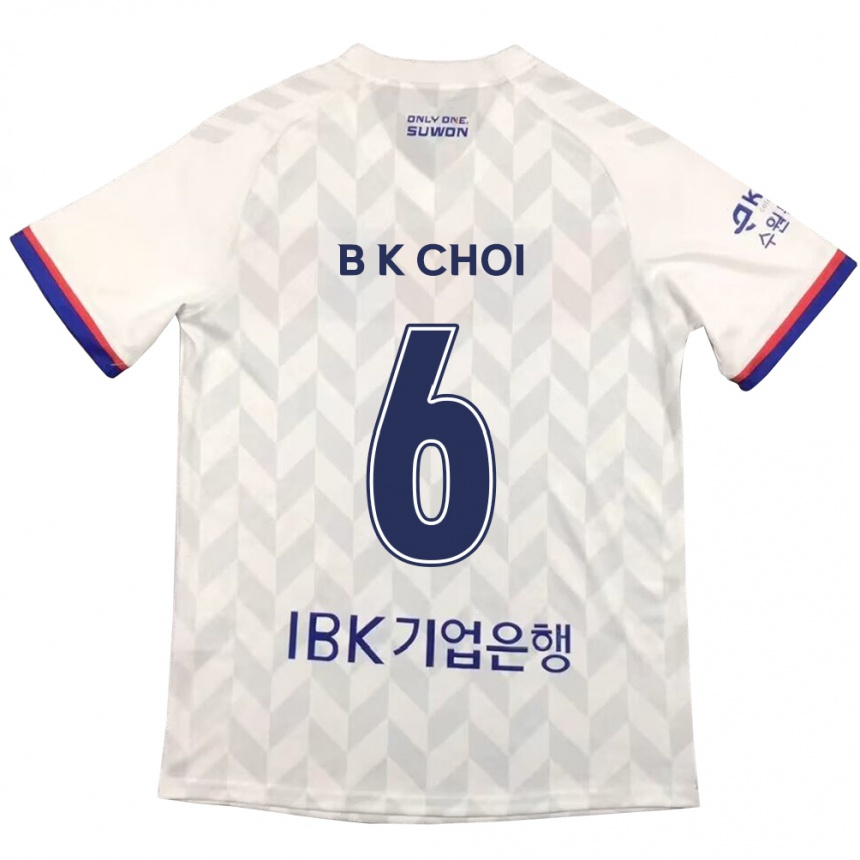 Hombre Fútbol Camiseta Kyu-Baek Choi #6 Blanco Azul 2ª Equipación 2024/25 Argentina