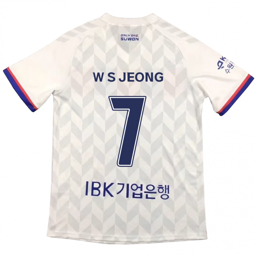 Hombre Fútbol Camiseta Seung-Won Jeong #7 Blanco Azul 2ª Equipación 2024/25 Argentina