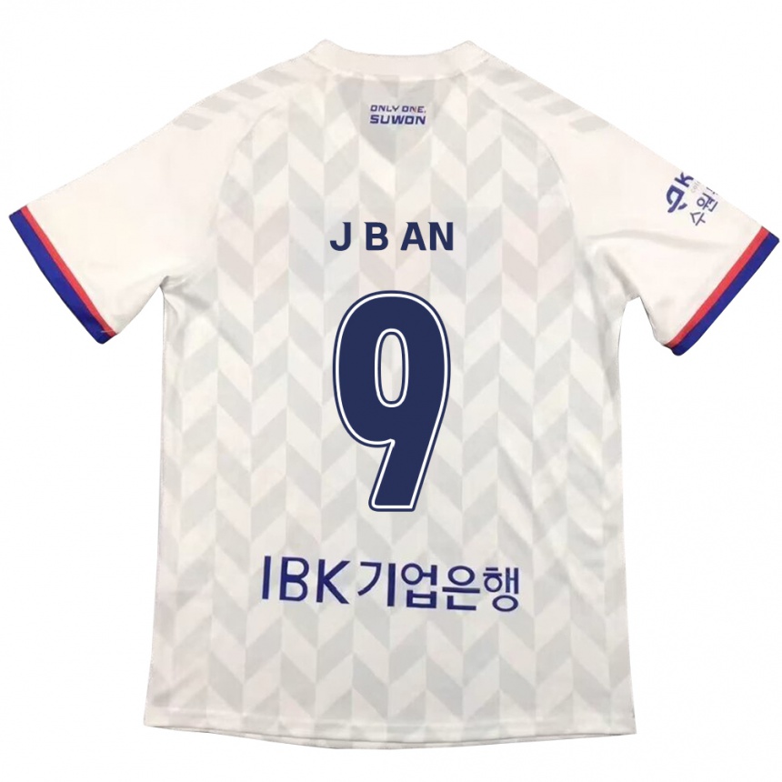 Hombre Fútbol Camiseta Byong-Jun An #9 Blanco Azul 2ª Equipación 2024/25 Argentina