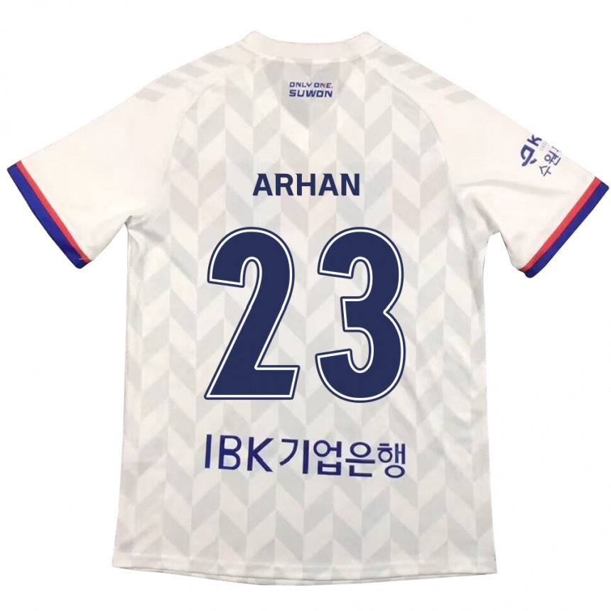 Hombre Fútbol Camiseta Pratama Arhan #23 Blanco Azul 2ª Equipación 2024/25 Argentina