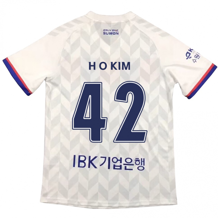 Hombre Fútbol Camiseta One-Hyung Kim #42 Blanco Azul 2ª Equipación 2024/25 Argentina