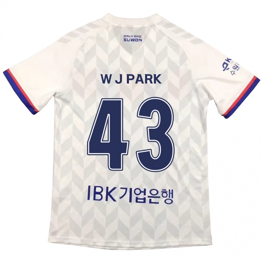 Hombre Fútbol Camiseta Jin-Woo Park #43 Blanco Azul 2ª Equipación 2024/25 Argentina