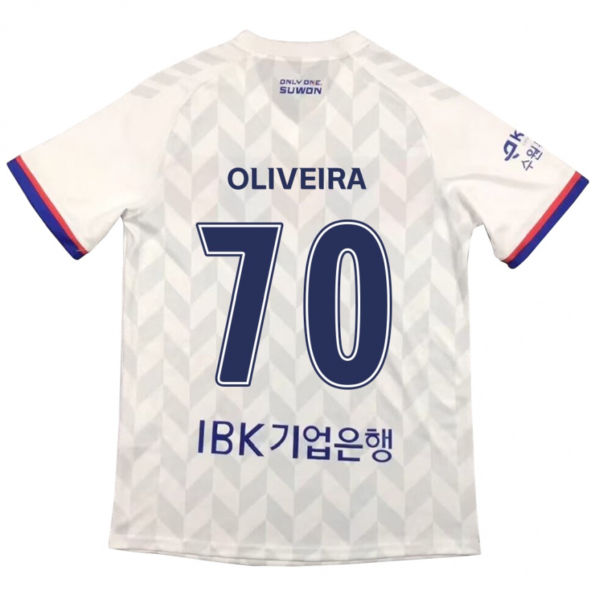 Hombre Fútbol Camiseta Anderson Oliveira #70 Blanco Azul 2ª Equipación 2024/25 Argentina