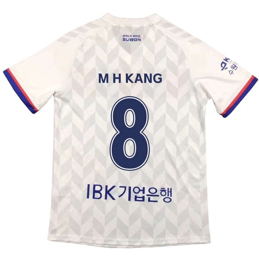 Hombre Fútbol Camiseta Ho-Min Kang #8 Blanco Azul 2ª Equipación 2024/25 Argentina