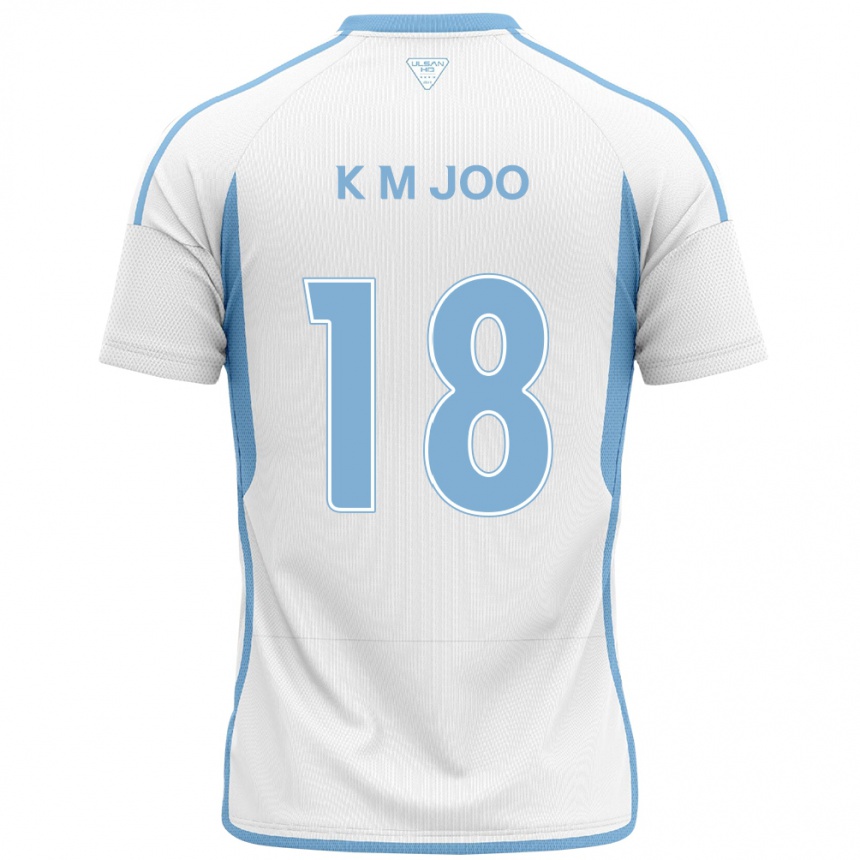 Hombre Fútbol Camiseta Min-Kyu Joo #18 Blanco Azul 2ª Equipación 2024/25 Argentina