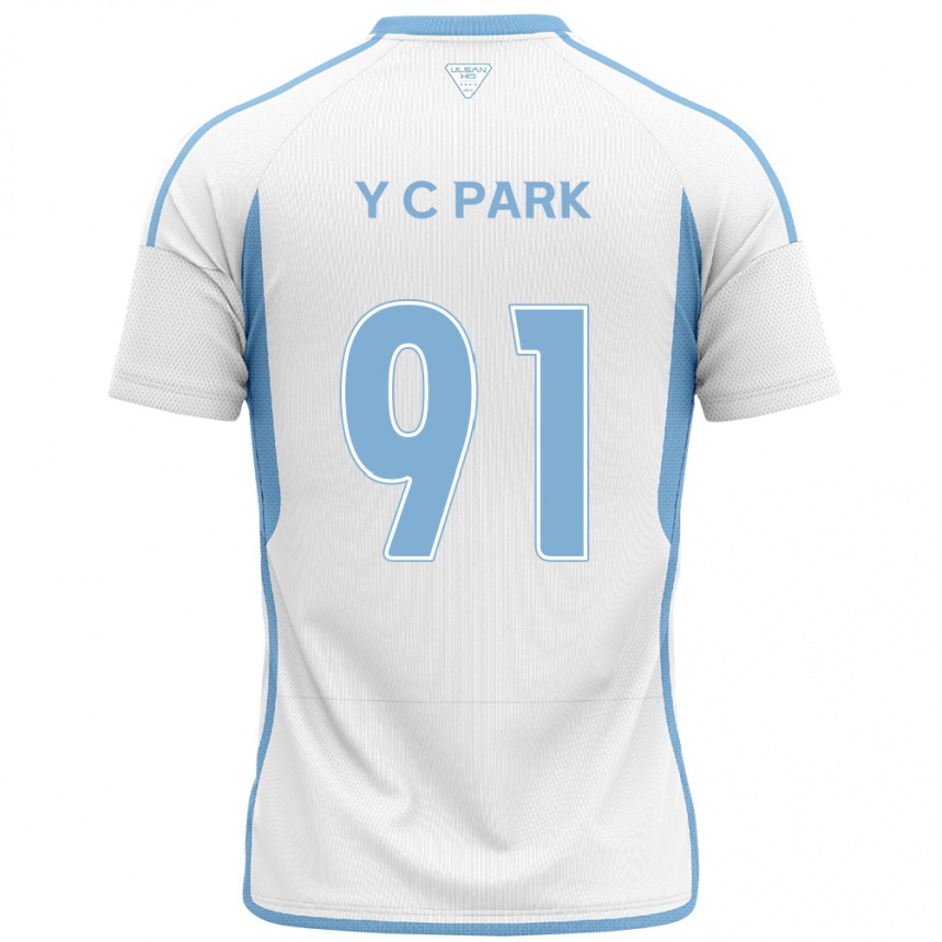 Hombre Fútbol Camiseta Chu-Young Park #91 Blanco Azul 2ª Equipación 2024/25 Argentina