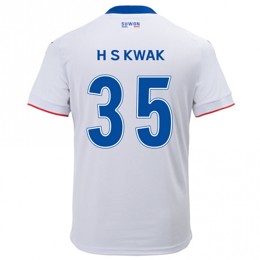 Hombre Fútbol Camiseta Sung-Hoon Kwak #35 Blanco Azul 2ª Equipación 2024/25 Argentina