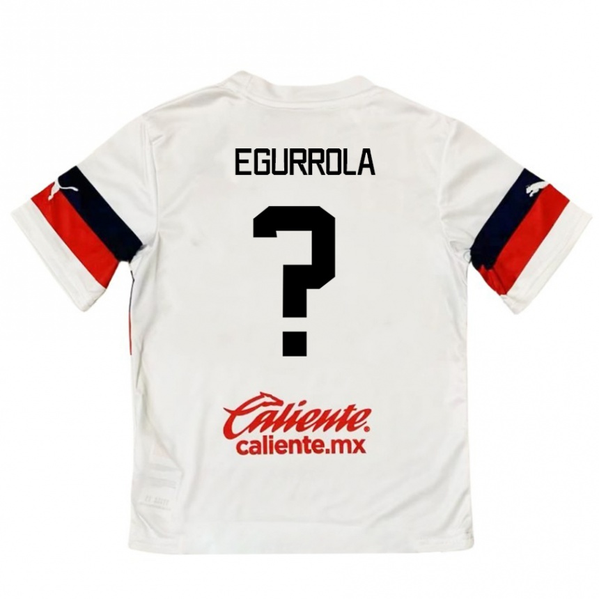 Hombre Fútbol Camiseta Luis Egurrola #0 Blanco Rojo 2ª Equipación 2024/25 Argentina