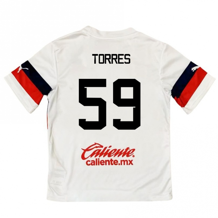 Hombre Fútbol Camiseta Christian Torres #59 Blanco Rojo 2ª Equipación 2024/25 Argentina