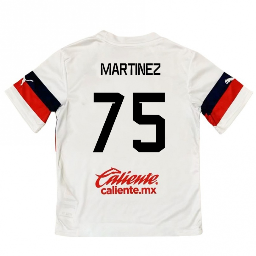 Hombre Fútbol Camiseta Isaac Martínez #75 Blanco Rojo 2ª Equipación 2024/25 Argentina