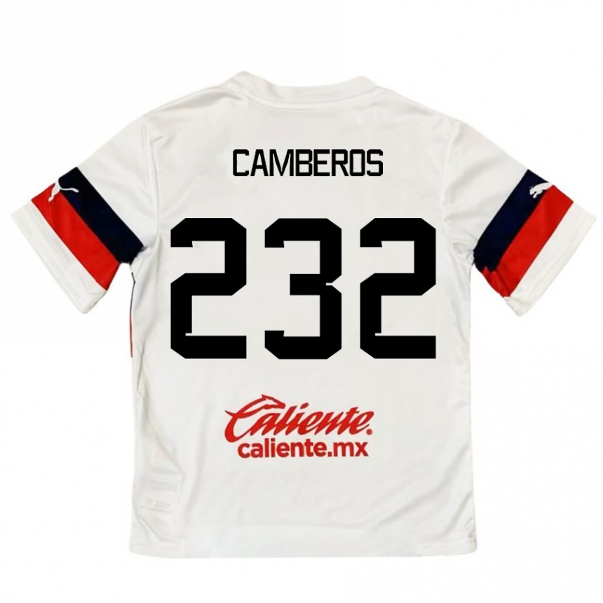 Hombre Fútbol Camiseta Hugo Camberos #232 Blanco Rojo 2ª Equipación 2024/25 Argentina