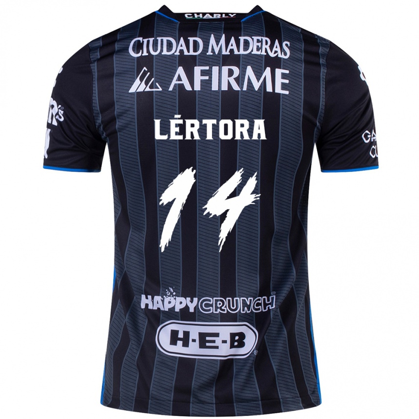 Hombre Fútbol Camiseta Federico Lértora #14 Blanco Negro 2ª Equipación 2024/25 Argentina