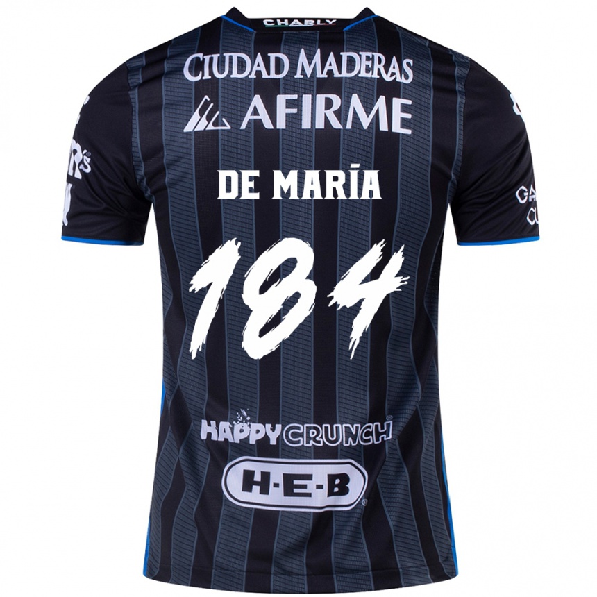 Hombre Fútbol Camiseta Antonio De María Y Campos #184 Blanco Negro 2ª Equipación 2024/25 Argentina