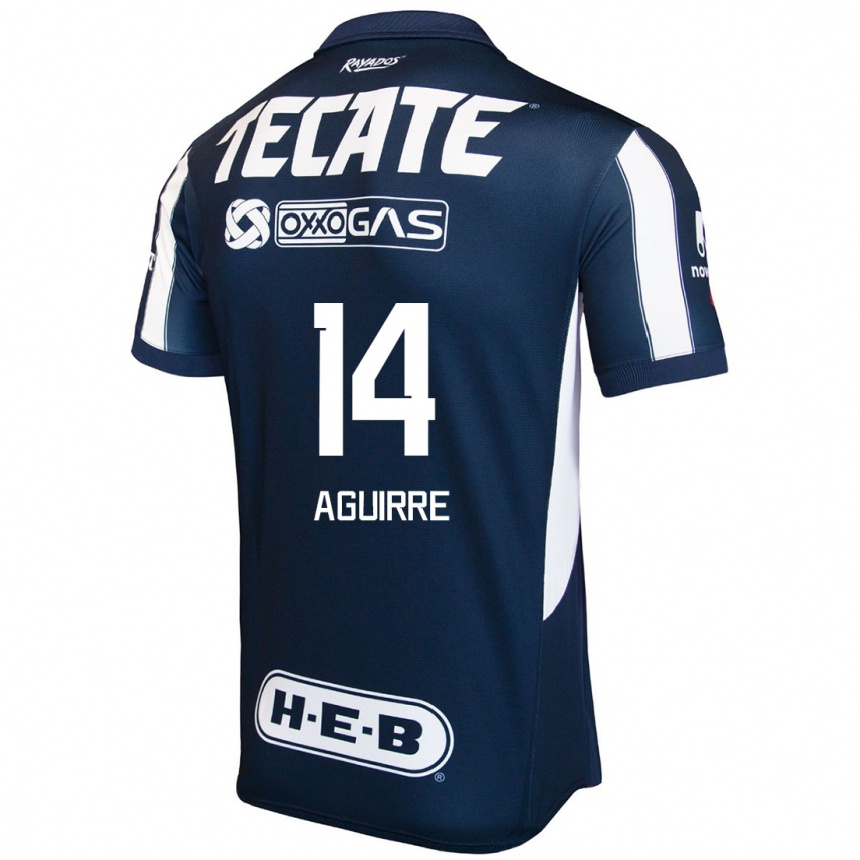 Mujer Fútbol Camiseta Erick Aguirre #14 Azul Rojo Blanco 1ª Equipación 2024/25 Argentina