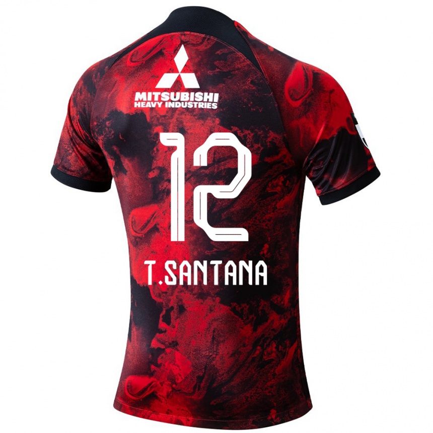 Mujer Fútbol Camiseta Thiago #12 Negro Rojo 1ª Equipación 2024/25 Argentina