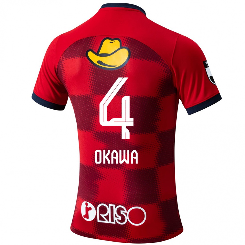 Mujer Fútbol Camiseta Yugo Okawa #4 Rojo Azul Blanco 1ª Equipación 2024/25 Argentina