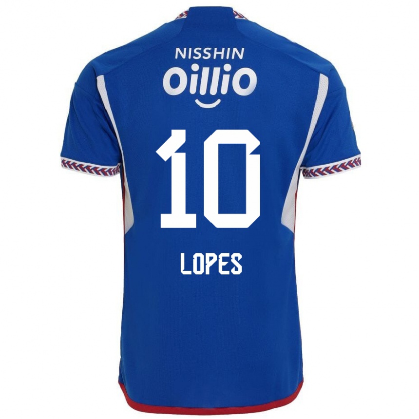 Mujer Fútbol Camiseta Anderson Lopes #10 Azul Blanco Rojo 1ª Equipación 2024/25 Argentina