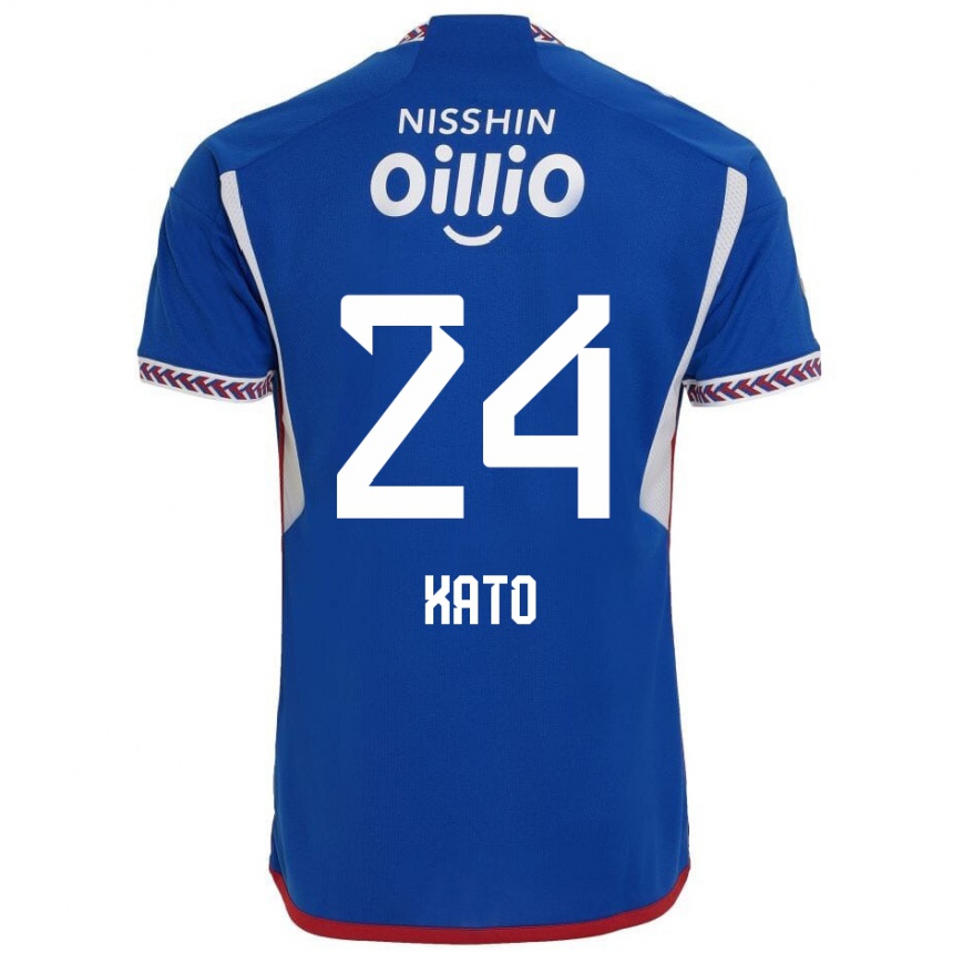 Mujer Fútbol Camiseta Hijiri Kato #24 Azul Blanco Rojo 1ª Equipación 2024/25 Argentina