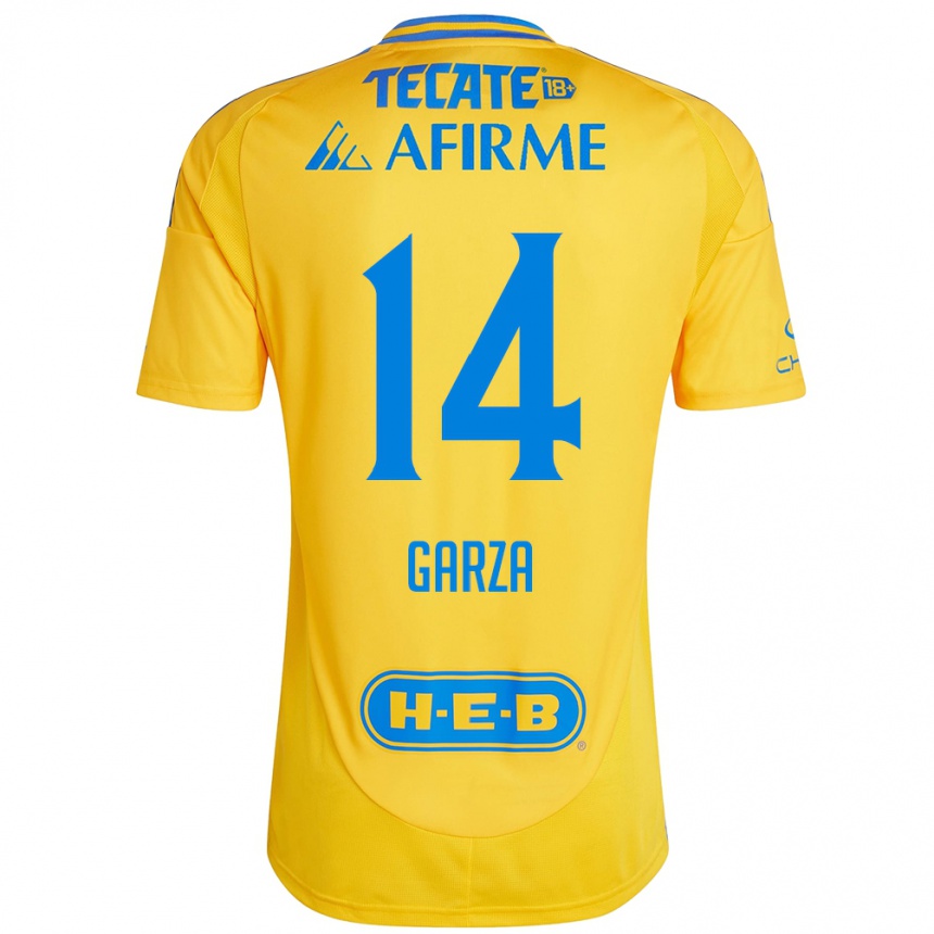 Mujer Fútbol Camiseta Jesus Garza #14 Oro Amarillo 1ª Equipación 2024/25 Argentina