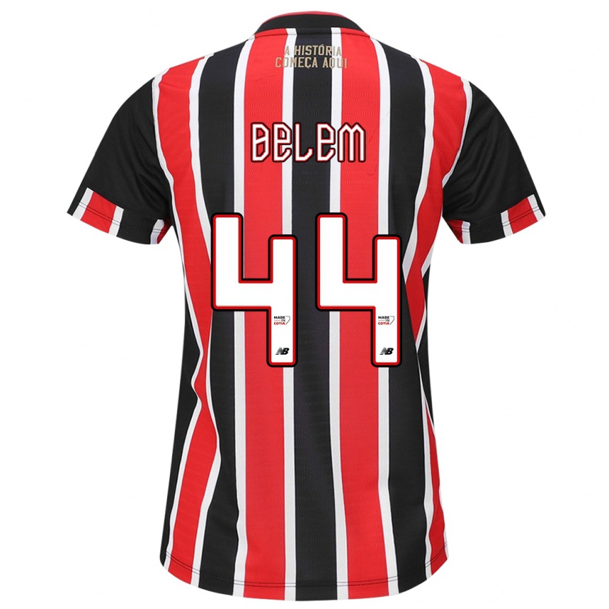 Mujer Fútbol Camiseta Matheus Belém #44 Negro Rojo Blanco 2ª Equipación 2024/25 Argentina