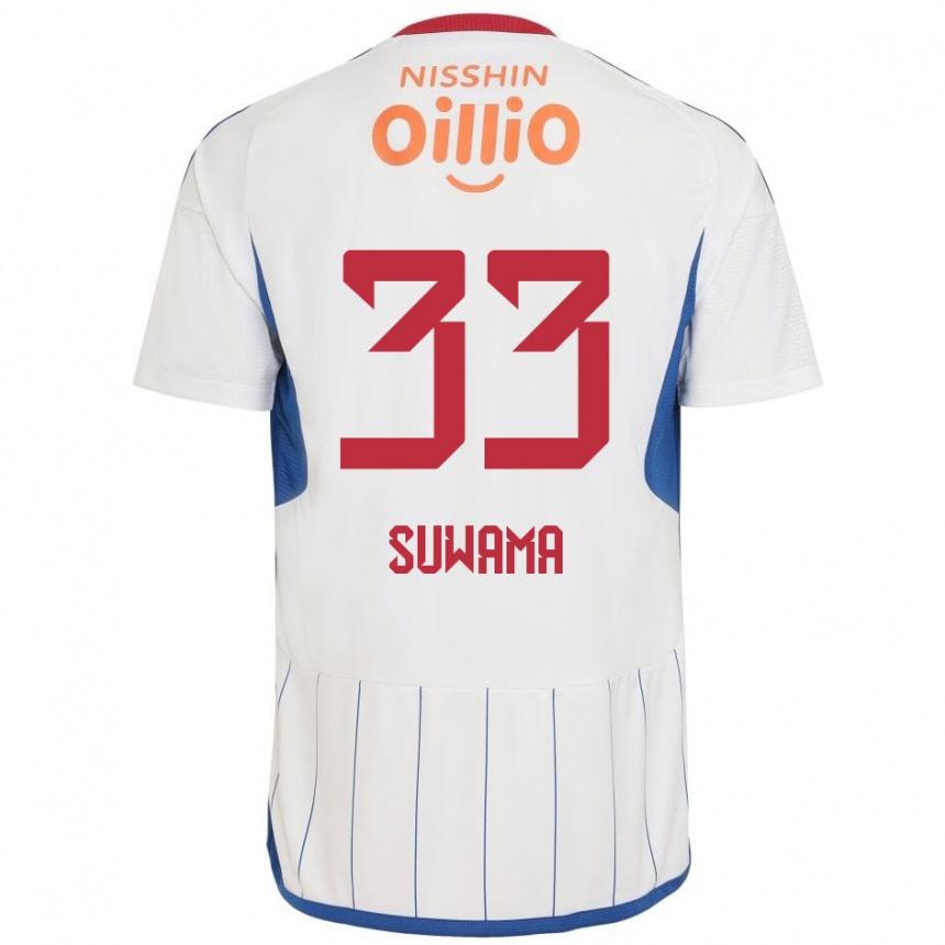 Mujer Fútbol Camiseta Kosei Suwama #33 Blanco Azul Rojo 2ª Equipación 2024/25 Argentina