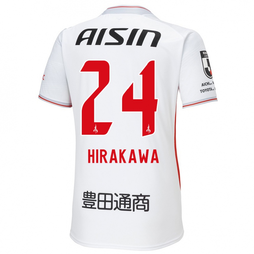 Mujer Fútbol Camiseta Haruto Hirakawa #24 Blanco Amarillo Rojo 2ª Equipación 2024/25 Argentina