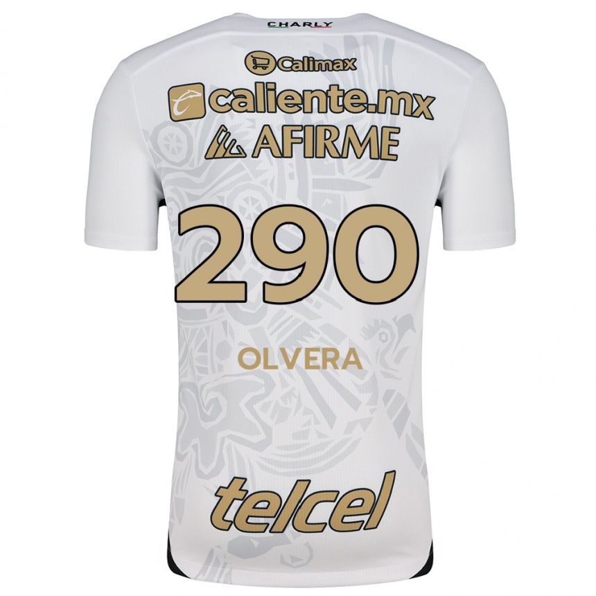 Mujer Fútbol Camiseta Ian Olvera #290 Blanco Negro 2ª Equipación 2024/25 Argentina