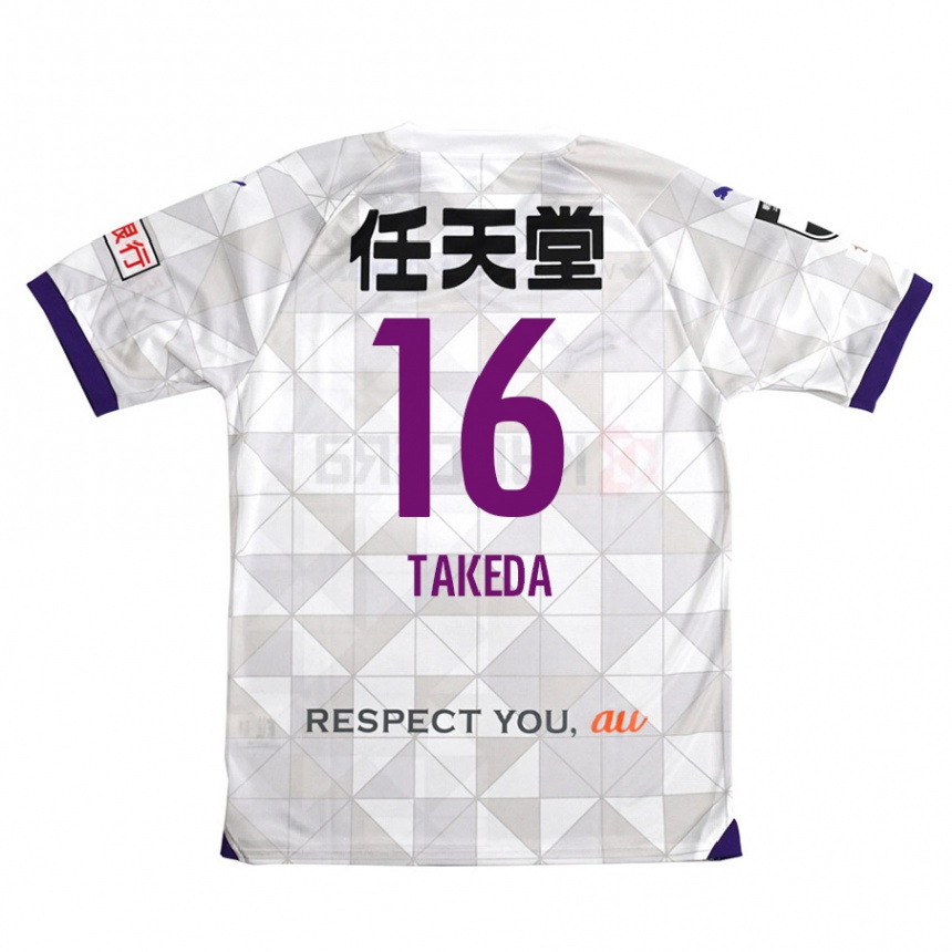 Mujer Fútbol Camiseta Shohei Takeda #16 Blanco Morado 2ª Equipación 2024/25 Argentina