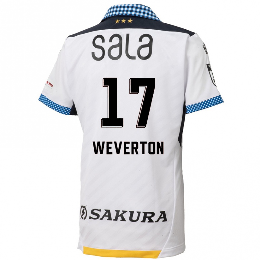 Mujer Fútbol Camiseta Weverton #17 Blanco Negro 2ª Equipación 2024/25 Argentina