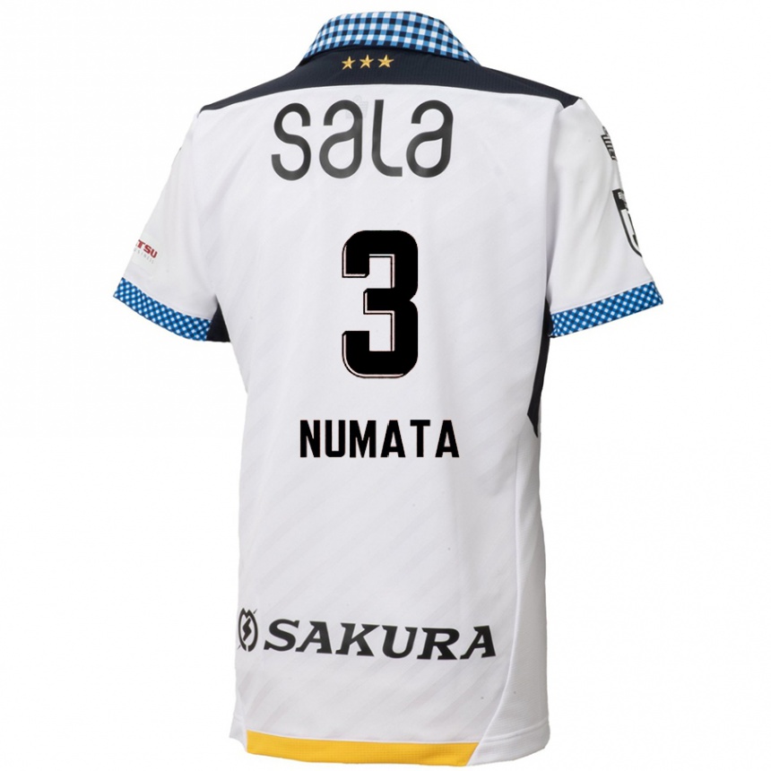 Mujer Fútbol Camiseta Taiki Numata #3 Blanco Negro 2ª Equipación 2024/25 Argentina