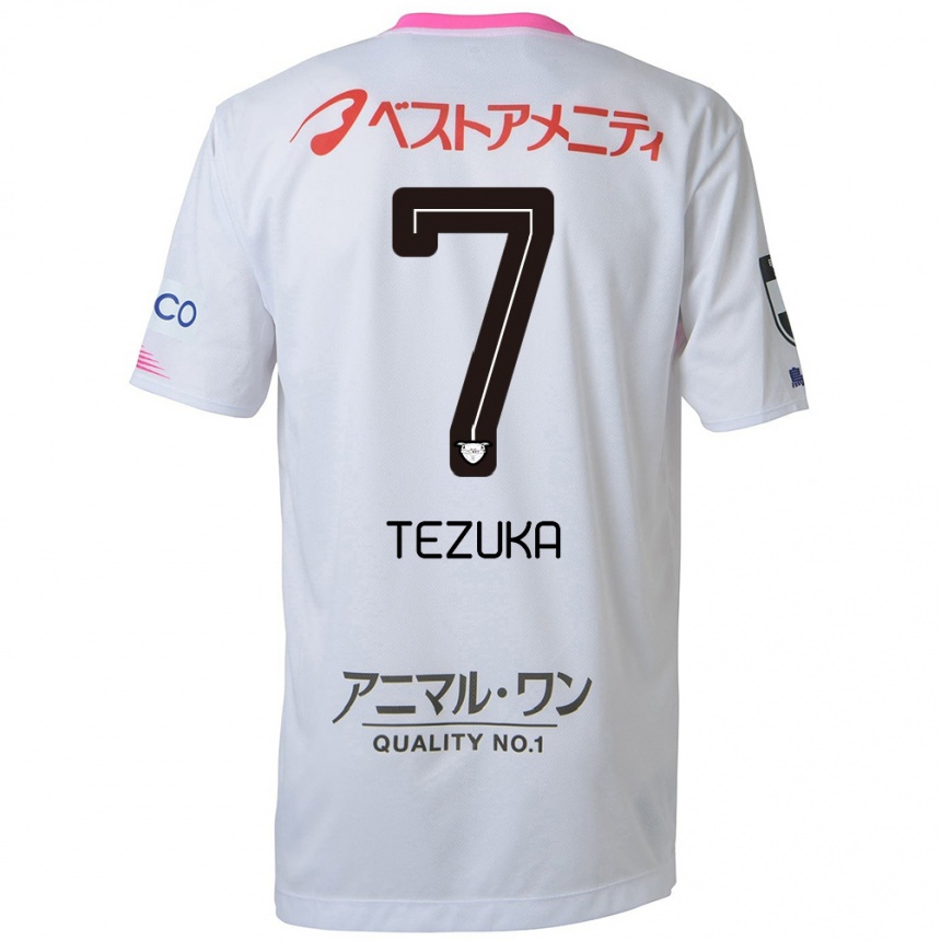 Mujer Fútbol Camiseta Kohei Tezuka #7 Blanco Azul Rosa 2ª Equipación 2024/25 Argentina