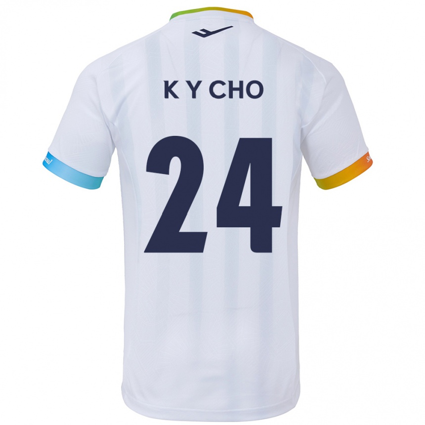 Mujer Fútbol Camiseta Young-Kwang Cho #24 Blanco Azul 2ª Equipación 2024/25 Argentina