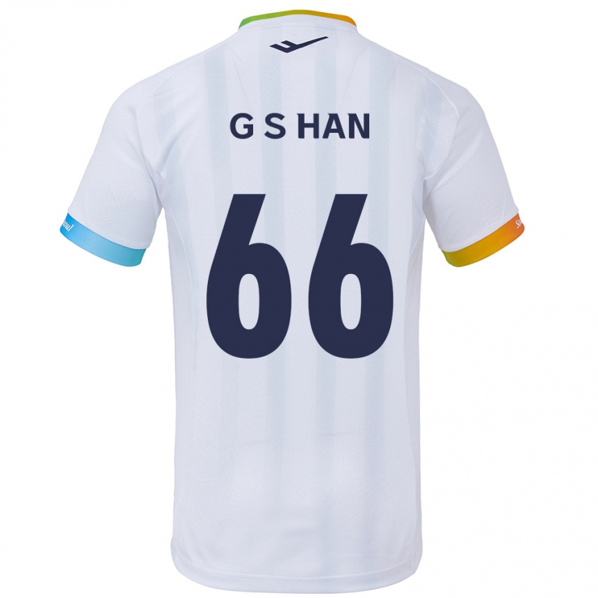 Mujer Fútbol Camiseta Seung-Gyu Han #66 Blanco Azul 2ª Equipación 2024/25 Argentina