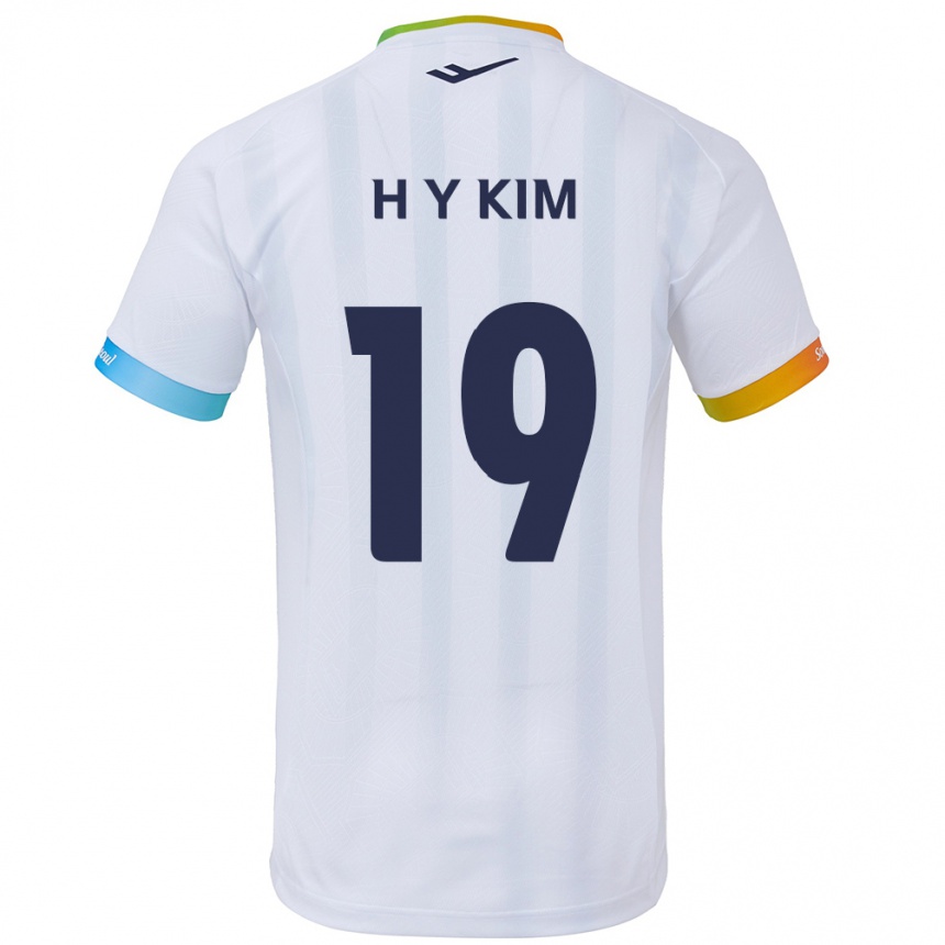 Mujer Fútbol Camiseta Yong-Hyuk Kim #19 Blanco Azul 2ª Equipación 2024/25 Argentina