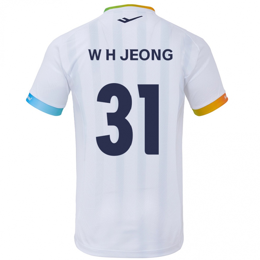 Mujer Fútbol Camiseta Hyun-Woong Jeong #31 Blanco Azul 2ª Equipación 2024/25 Argentina