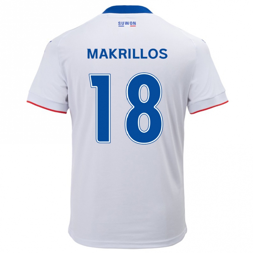 Mujer Fútbol Camiseta Peter Makrillos #18 Blanco Azul 2ª Equipación 2024/25 Argentina