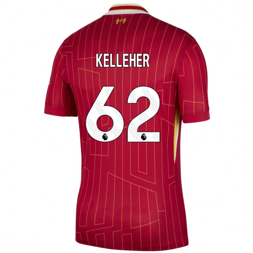 Niño Fútbol Camiseta Caoimhin Kelleher #62 Rojo Amarillo Blanco 1ª Equipación 2024/25 Argentina