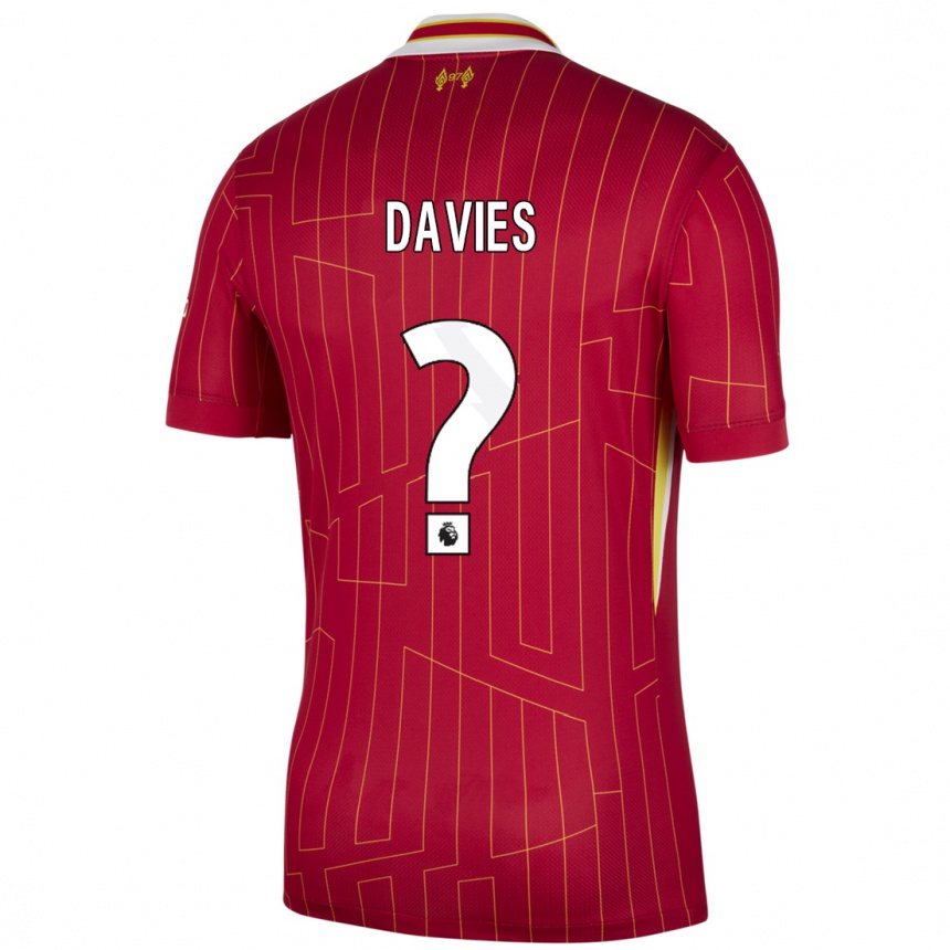 Niño Fútbol Camiseta Harvey Davies #0 Rojo Amarillo Blanco 1ª Equipación 2024/25 Argentina