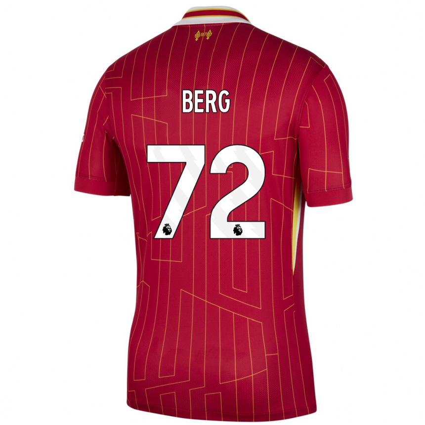 Niño Fútbol Camiseta Sepp Van Den Berg #72 Rojo Amarillo Blanco 1ª Equipación 2024/25 Argentina