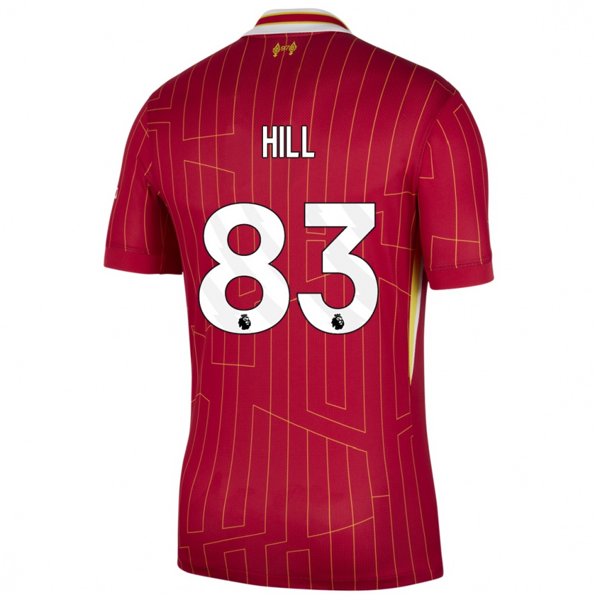 Niño Fútbol Camiseta Thomas Hill #83 Rojo Amarillo Blanco 1ª Equipación 2024/25 Argentina