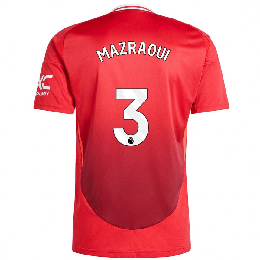 Niño Fútbol Camiseta Noussair Mazraoui #3 Rojo Brillante 1ª Equipación 2024/25 Argentina