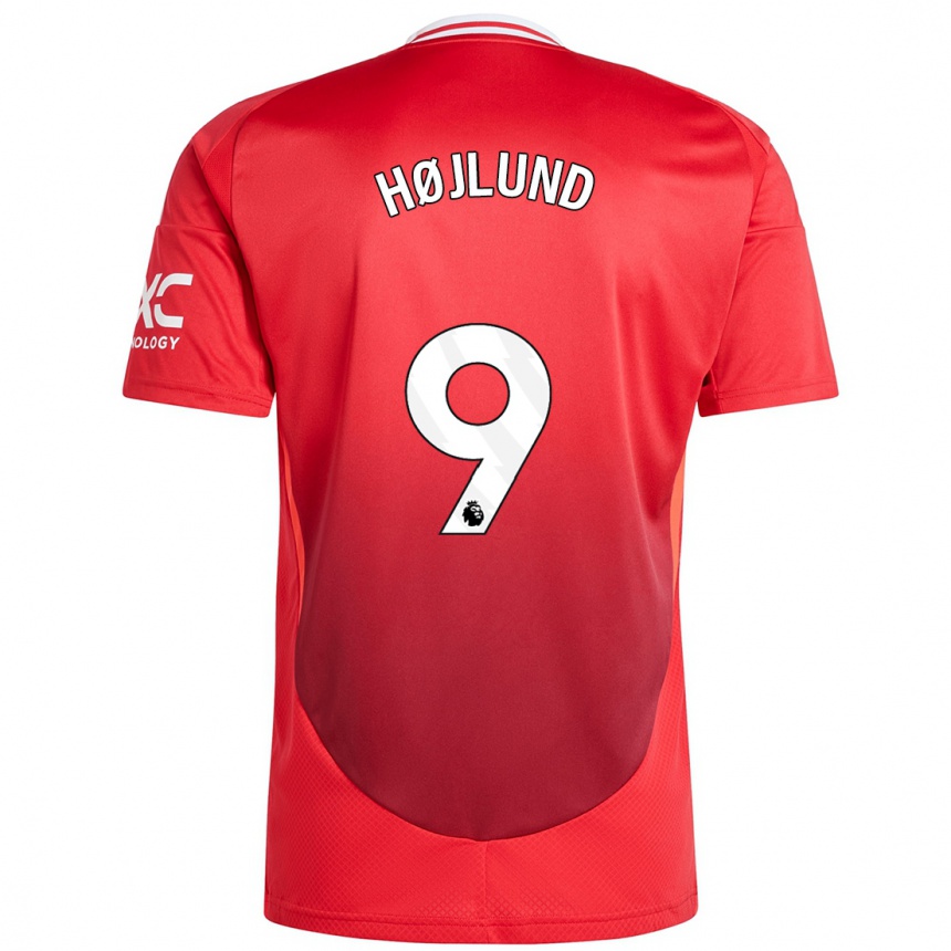 Niño Fútbol Camiseta Rasmus Højlund #9 Rojo Brillante 1ª Equipación 2024/25 Argentina