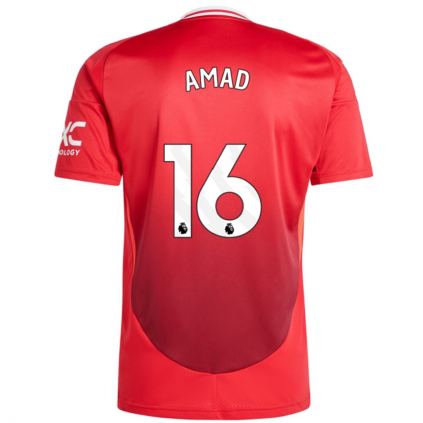 Niño Fútbol Camiseta Amad Diallo #16 Rojo Brillante 1ª Equipación 2024/25 Argentina